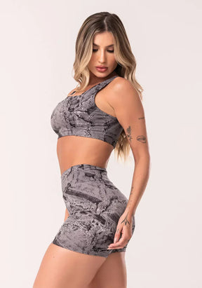 Conjunto Fitness Abstract Duo Euphoria Cinza Queimado