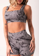 Conjunto Fitness Abstract Duo Euphoria Cinza Queimado