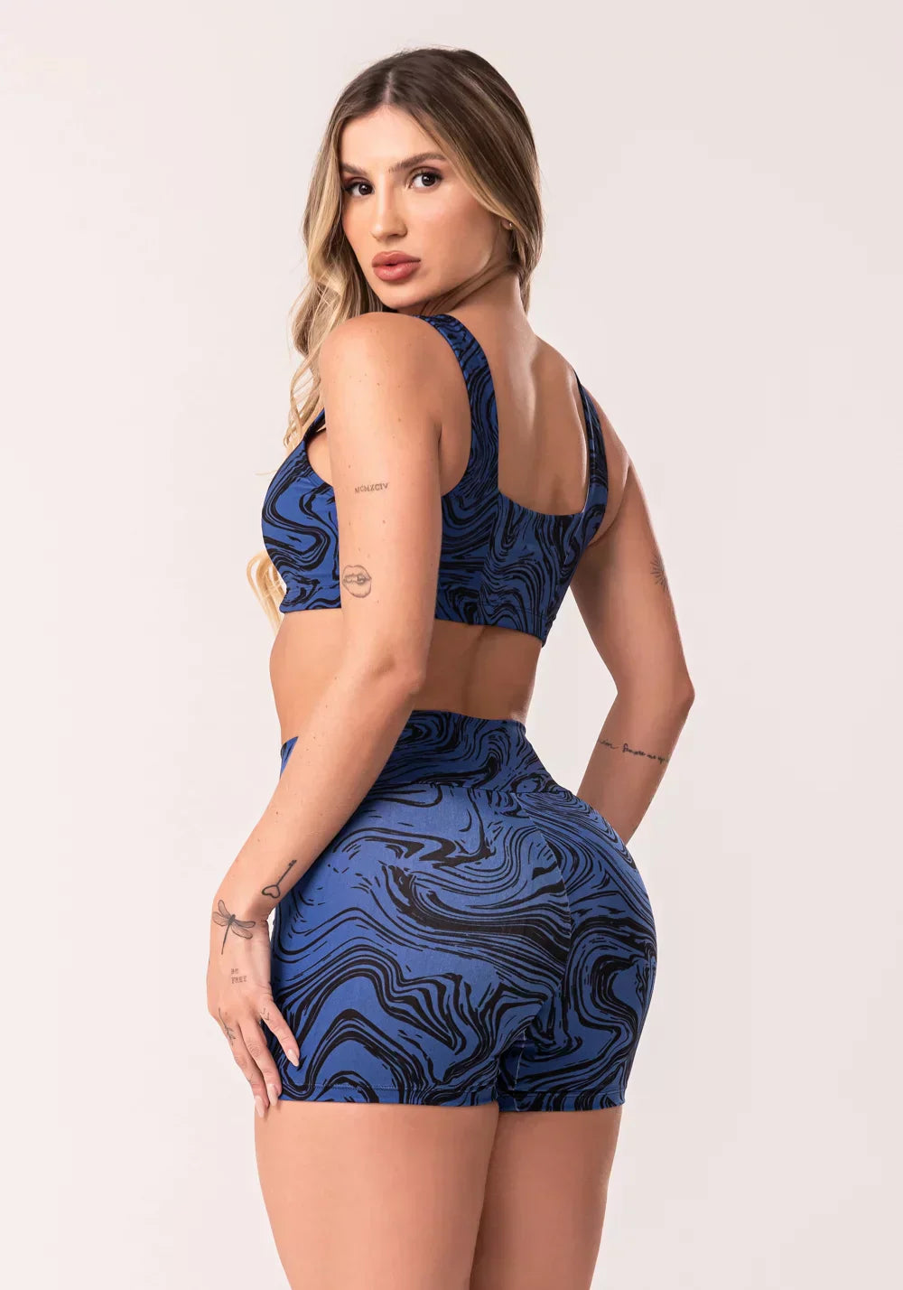 Conjunto Fitness Abstract Duo Euphoria Azul