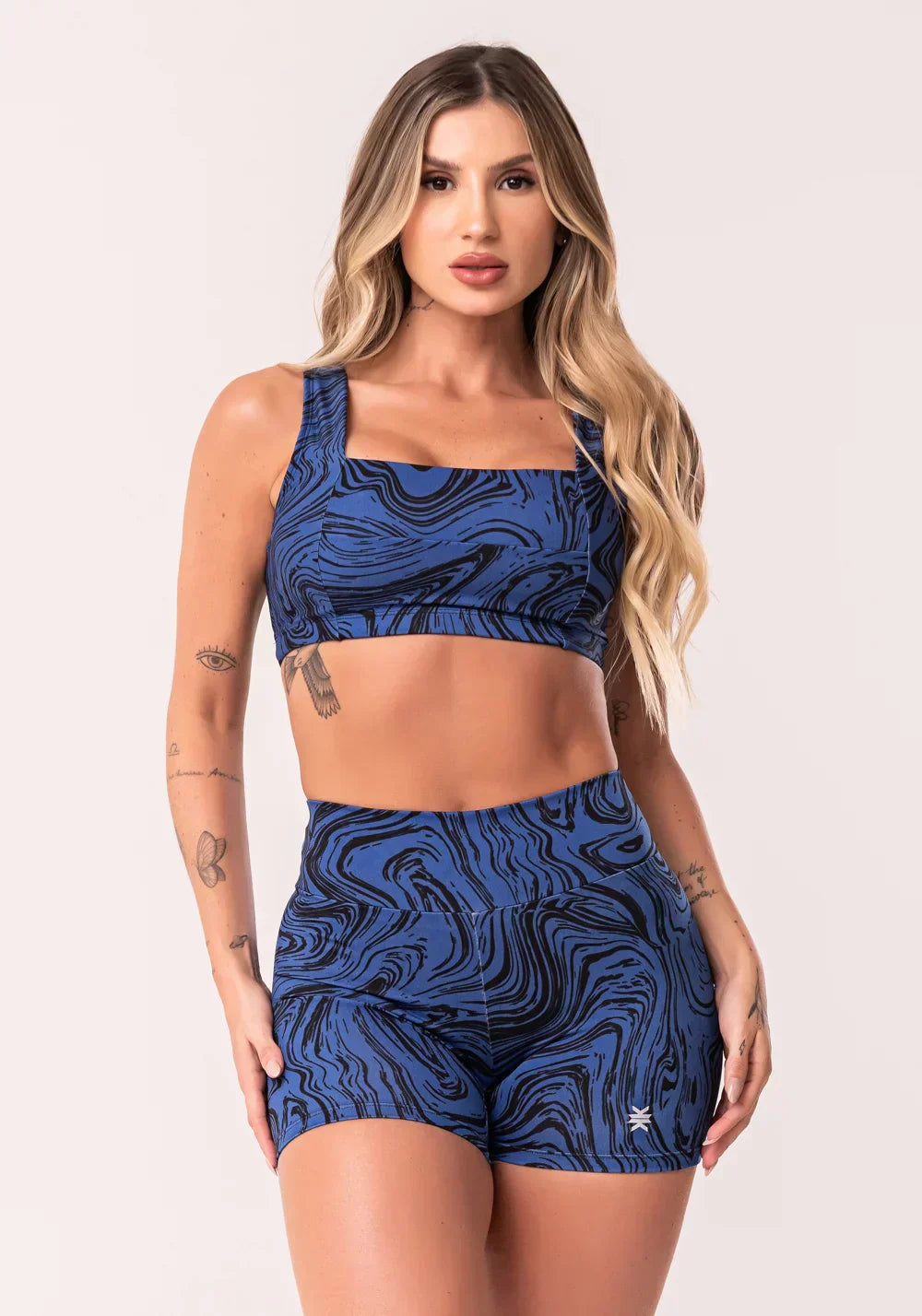 Conjunto Fitness Abstract Duo Euphoria Azul