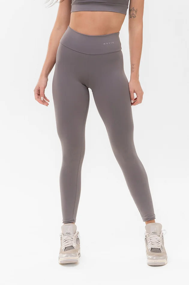 Conjunto Feminino Fitness Básico Calça e Top - Aço