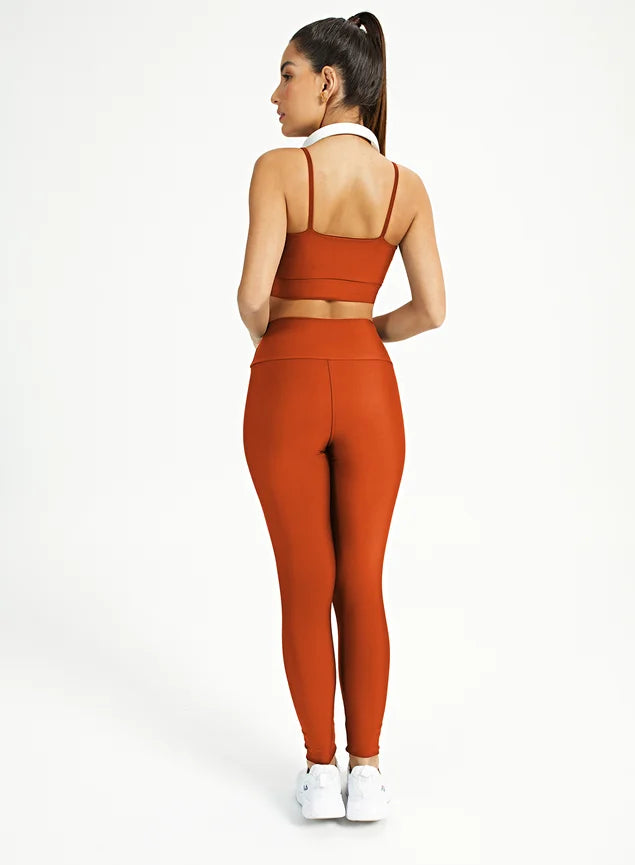 Conjunto Feminino Fitness Legging + Top Básico Terracota